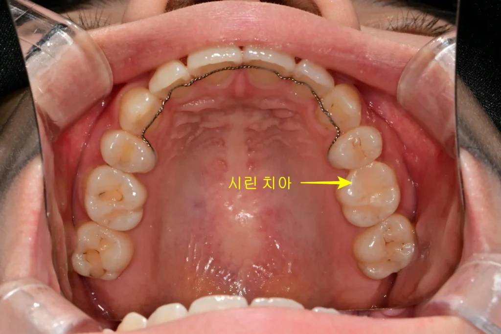 유학생 신경치료 교합면 초진 사진 상악