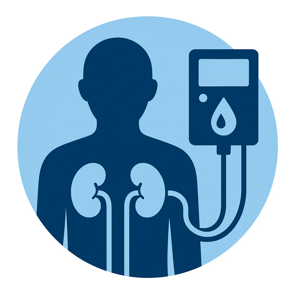 신장 투석기 일러스트 - 혈액 투석 원리
